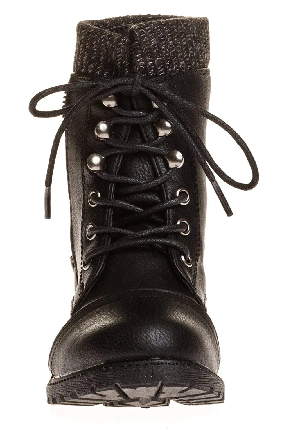 Sara Z Girls Combat Boot With Sweater Cuff (See More Sizes)