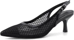 Slingback Heels for Women Kitten Heels Mesh Gauze Pumps Pointed Toe Stiletto Sandals Wedding Dress Shoes