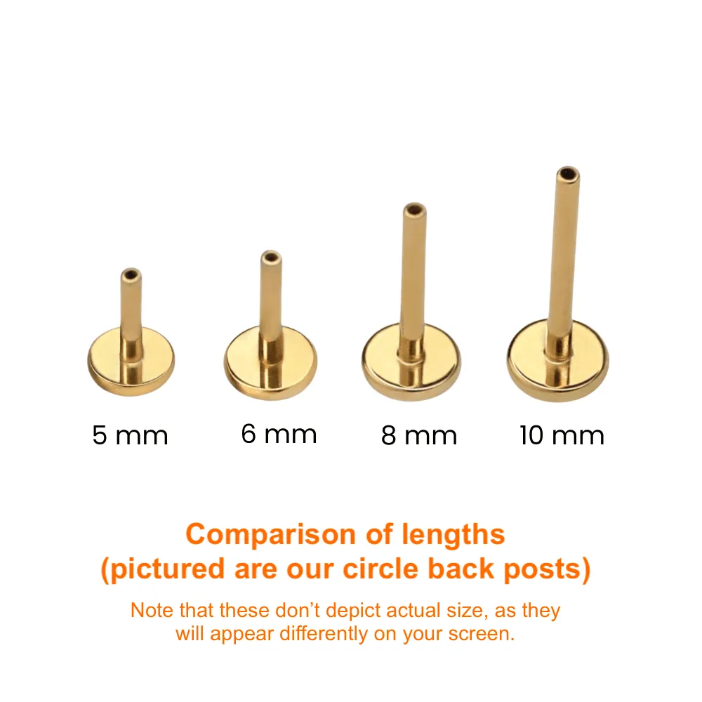 Special Shapes Flat Back Earring Back (Multiple Lengths)