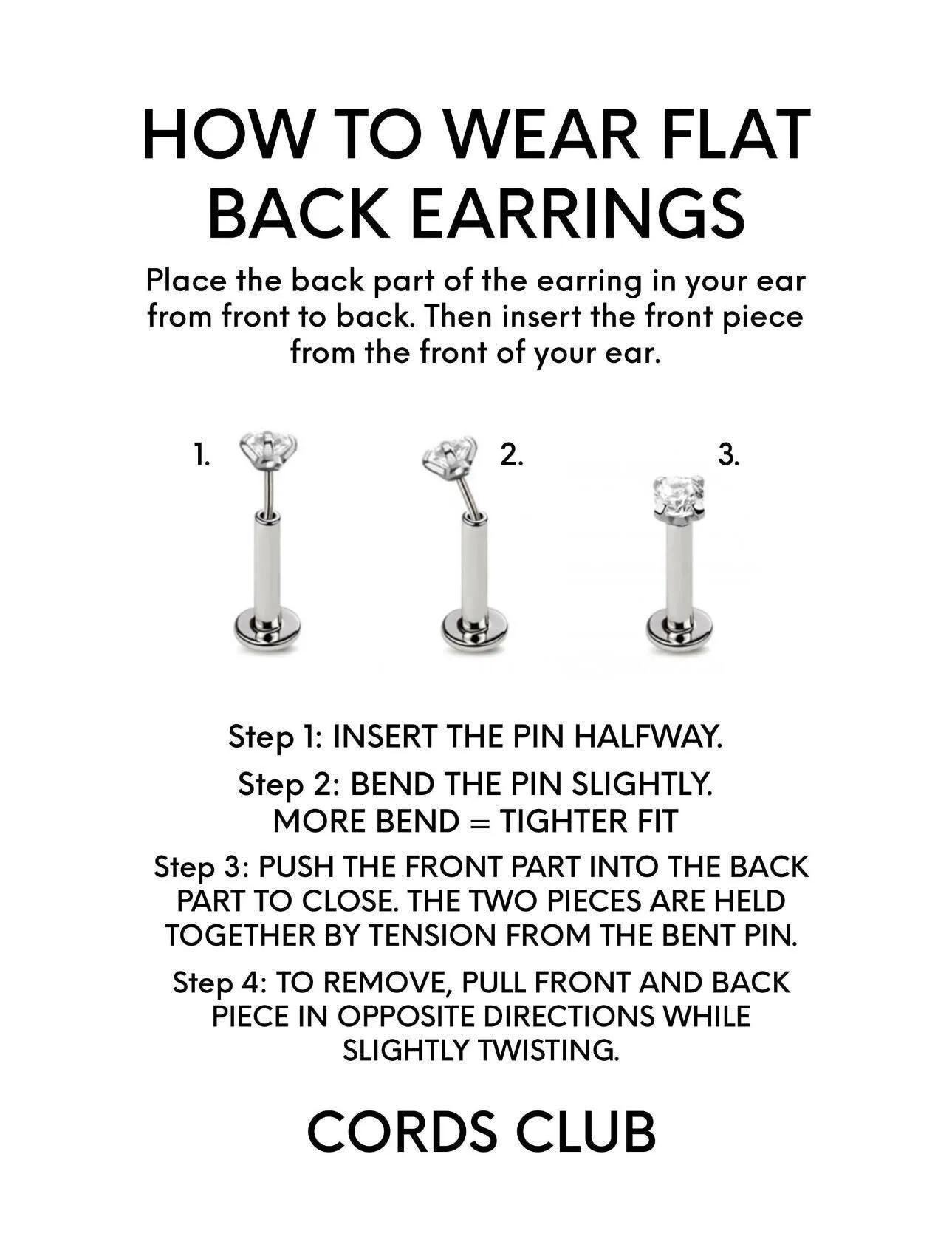 Special Shapes Flat Back Earring Back (Multiple Lengths)