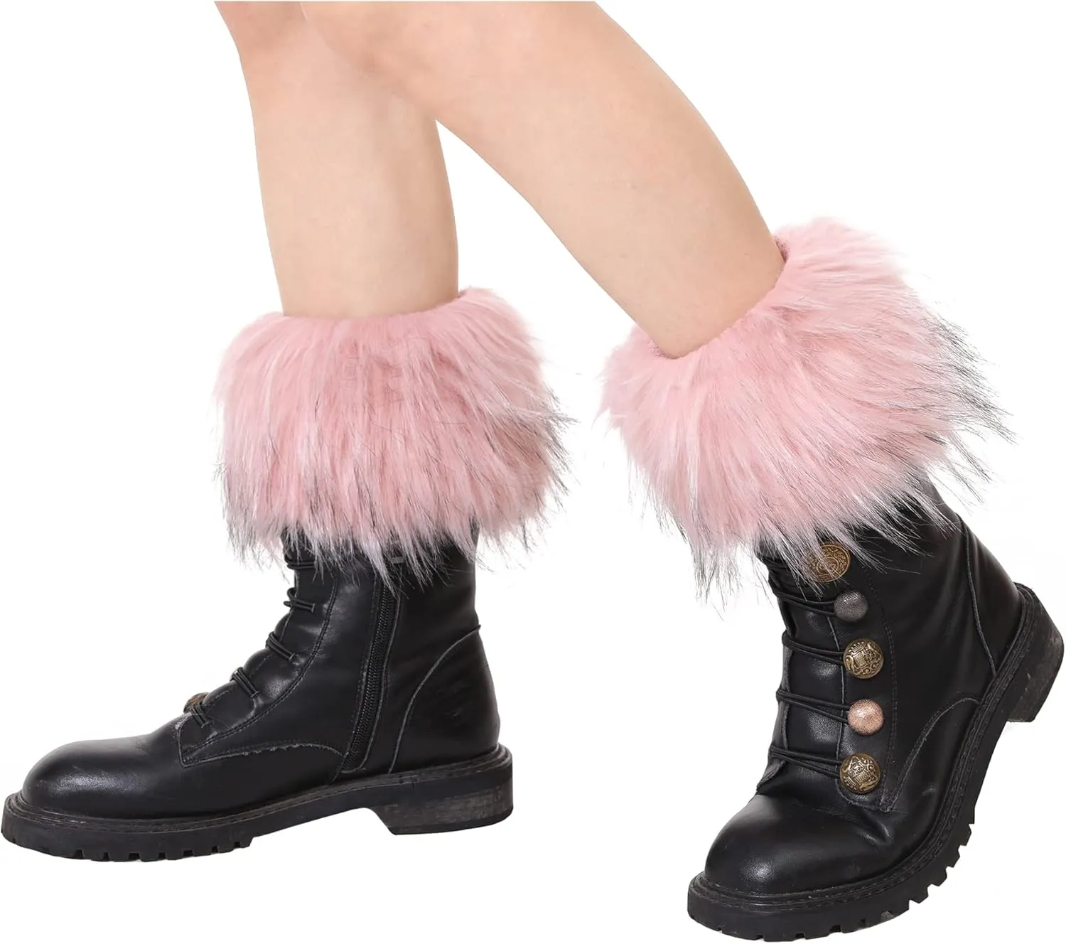sy soul young Women Faux Fur Leg Warmers Short Furry Fuzzy Boot Cuffs Toppers Girls Winter Knitted foot cuff