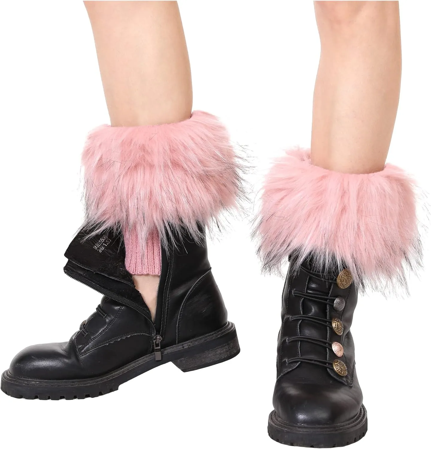 sy soul young Women Faux Fur Leg Warmers Short Furry Fuzzy Boot Cuffs Toppers Girls Winter Knitted foot cuff