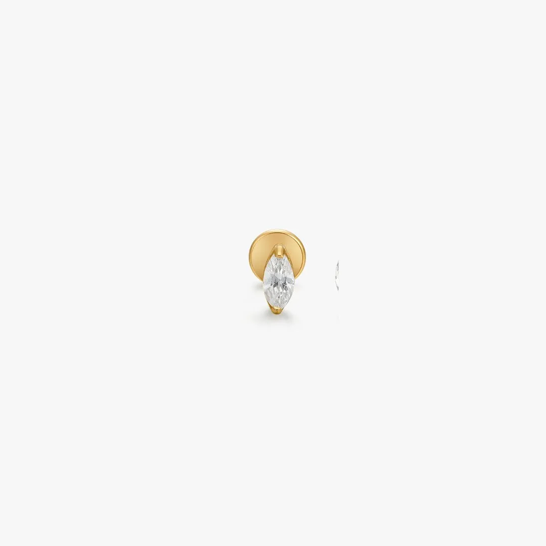 Titanium Marquise Flat Back Stud (Single)