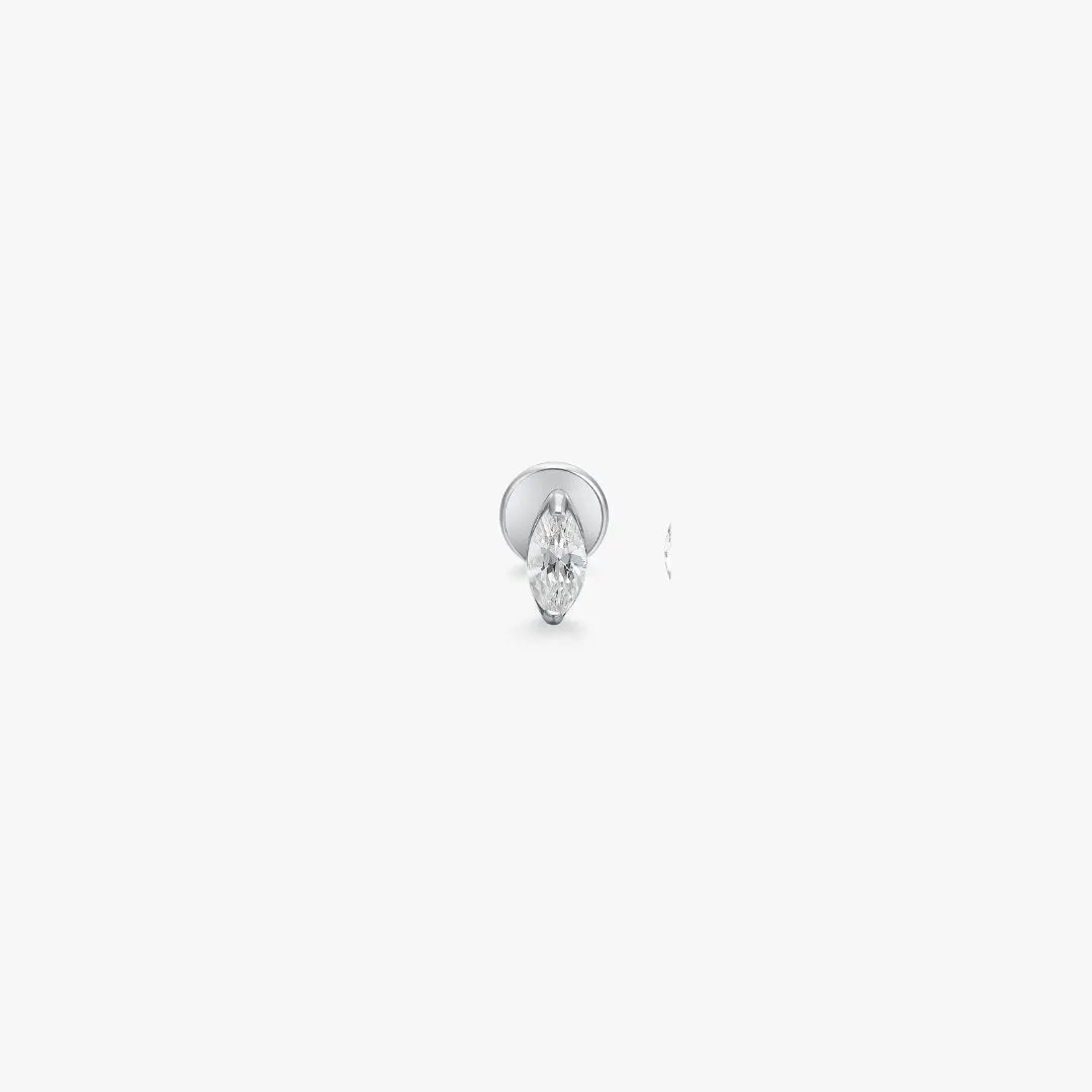 Titanium Marquise Flat Back Stud (Single)