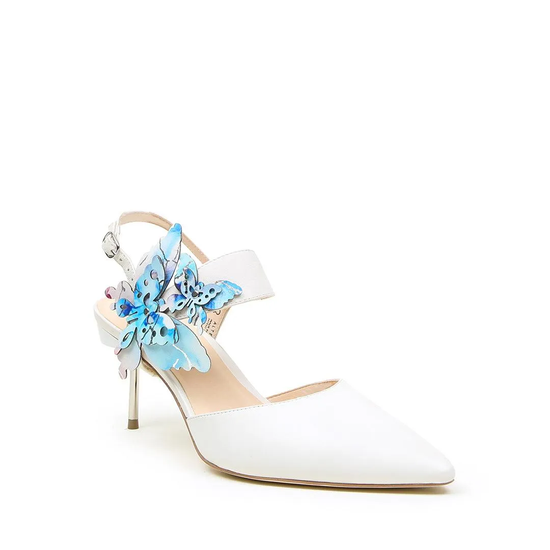 White Stiletto   Butterfly Elsie Strap