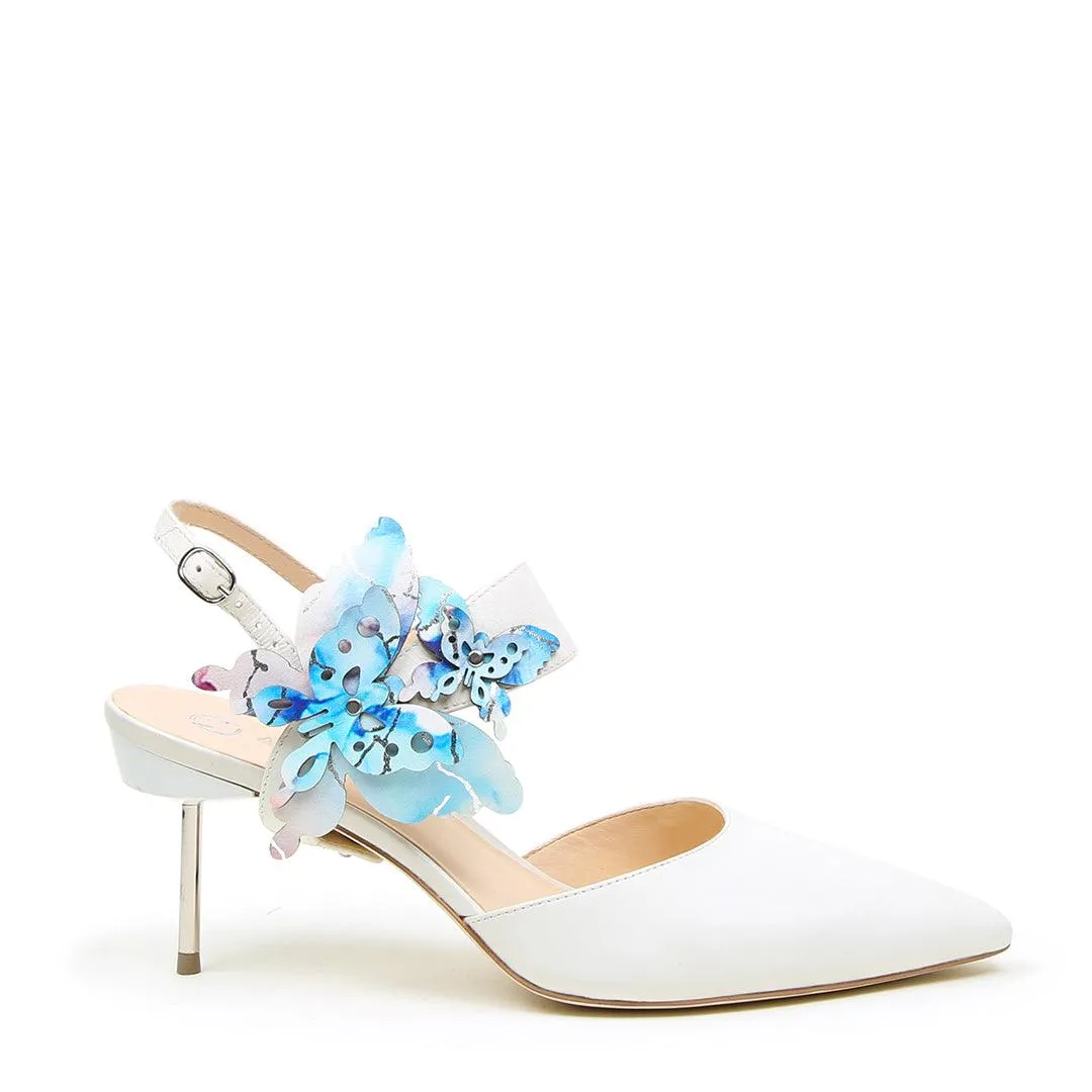 White Stiletto   Butterfly Elsie Strap