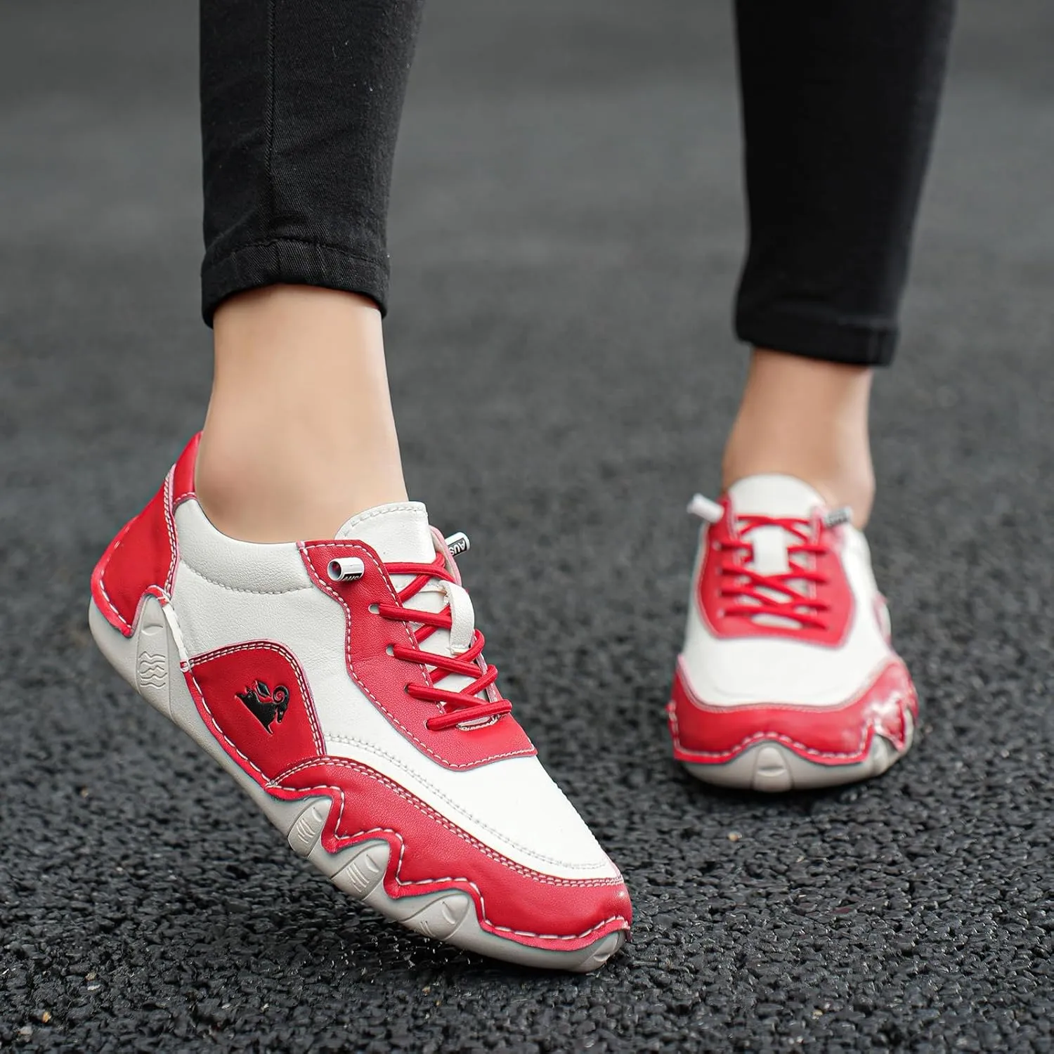 Women Barefoot Shoes: Elegance and Health Combined Ultra-Light Soft Outdoor Non-Slip Waterproof Walking Beck Shoes for Women for Commuting, Biking and Driving(Red,US 8.5)