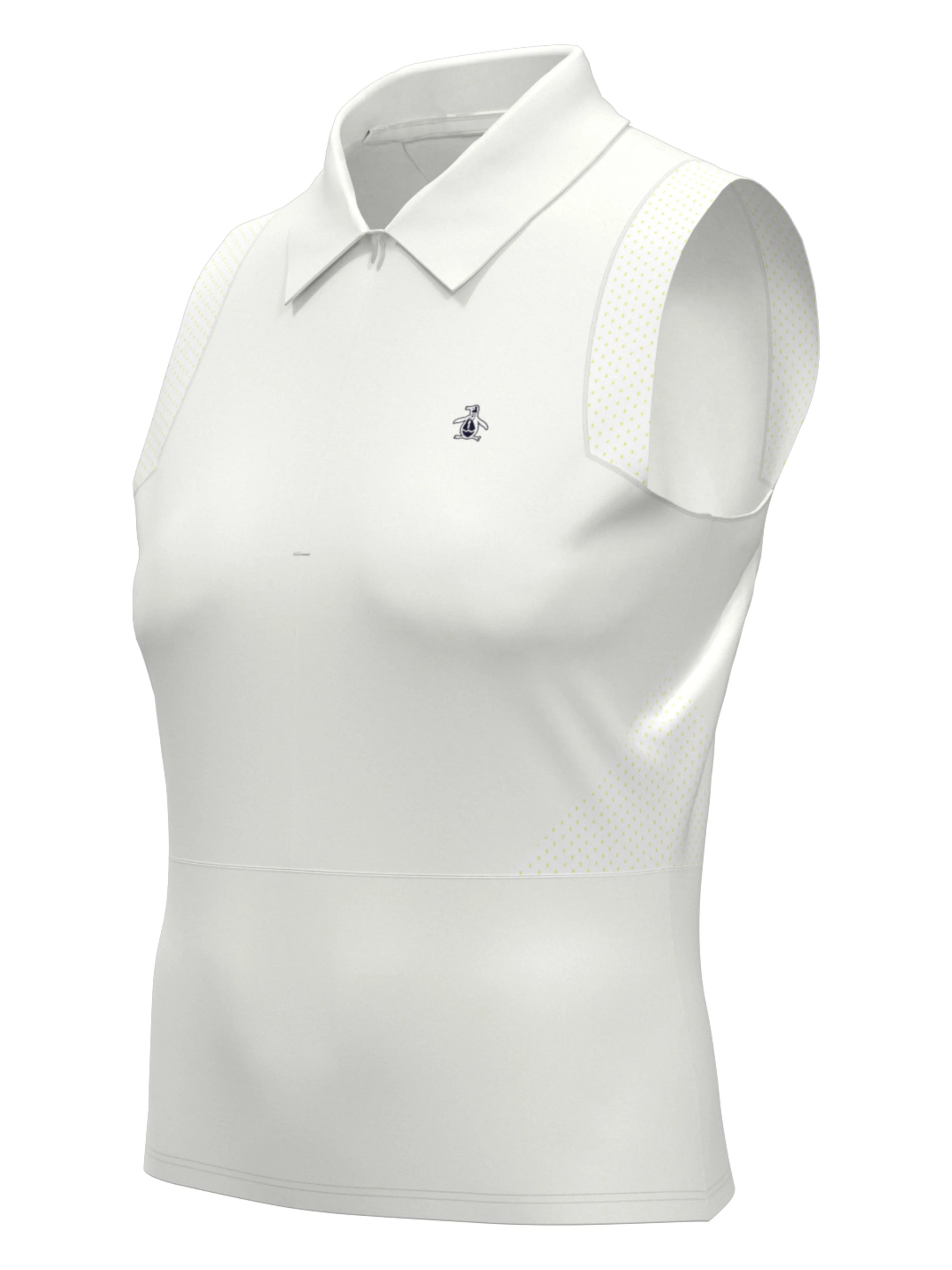 Women's 1/4 Zip Mesh Block Sleeveless Golf Polo Shirt