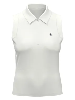 Women's 1/4 Zip Mesh Block Sleeveless Golf Polo Shirt