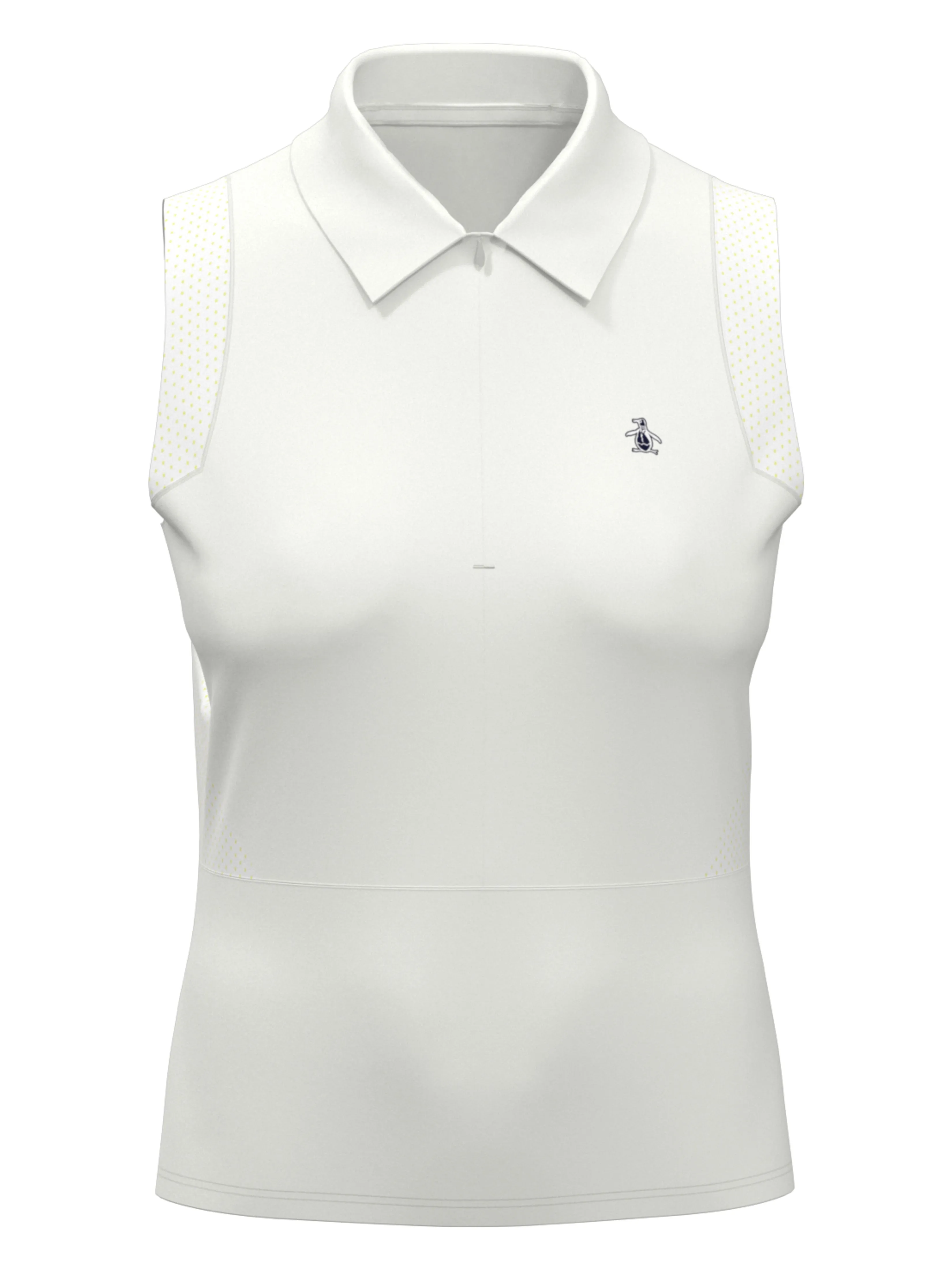 Women's 1/4 Zip Mesh Block Sleeveless Golf Polo Shirt