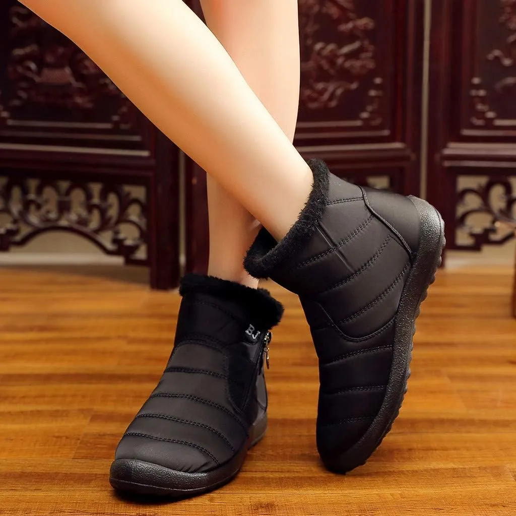 Womens Snow Boots Black Sporty Slip Ons for Ladies Boots Snow Boots for Women Winter Boot with Comfort Shoes for Snow for Women Womens Tennis Shoes Mens Winter Booties