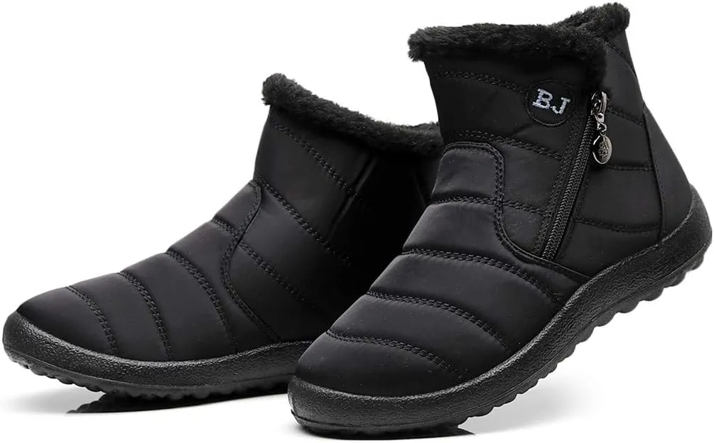 Womens Snow Boots Black Sporty Slip Ons for Ladies Boots Snow Boots for Women Winter Boot with Comfort Shoes for Snow for Women Womens Tennis Shoes Mens Winter Booties