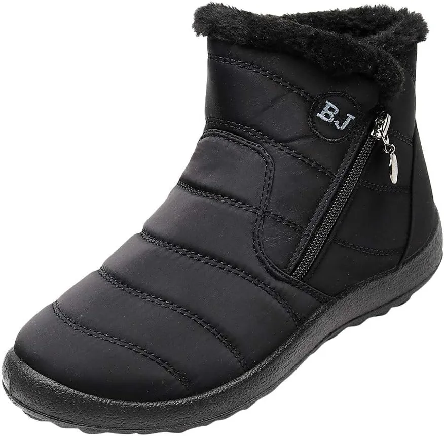 Womens Snow Boots Black Sporty Slip Ons for Ladies Boots Snow Boots for Women Winter Boot with Comfort Shoes for Snow for Women Womens Tennis Shoes Mens Winter Booties