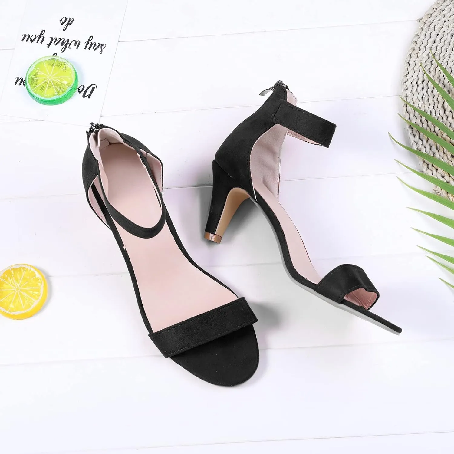 Yanzhenglip Sandals Women, Women'S Leopard Sandals High Heels, Fashion Pointy Sandals Stiletto Comfortable Mid-Heel Dress Sandals Classic Open-Toe Sandals
