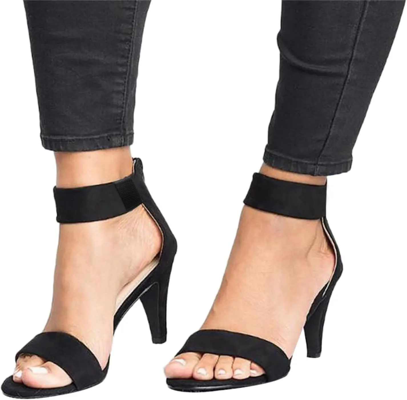 Yanzhenglip Sandals Women, Women'S Leopard Sandals High Heels, Fashion Pointy Sandals Stiletto Comfortable Mid-Heel Dress Sandals Classic Open-Toe Sandals