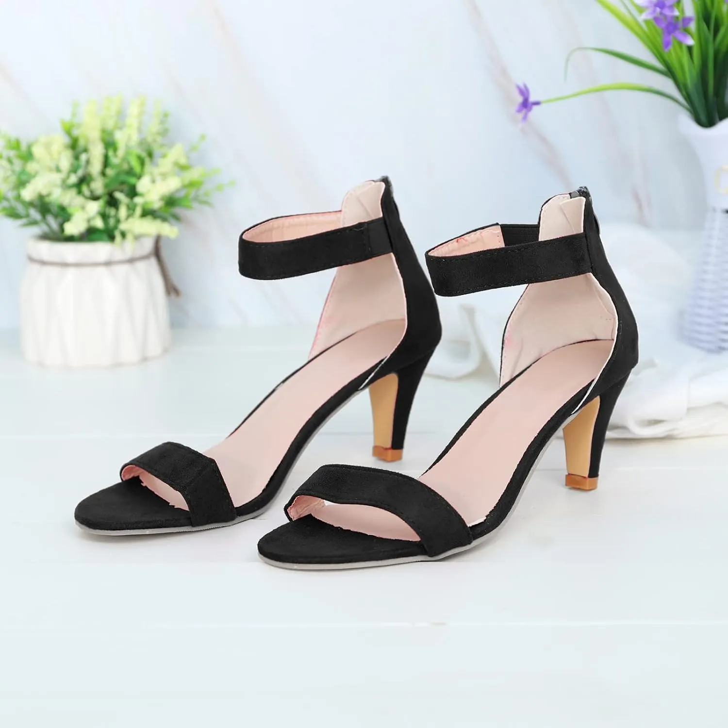 Yanzhenglip Sandals Women, Women'S Leopard Sandals High Heels, Fashion Pointy Sandals Stiletto Comfortable Mid-Heel Dress Sandals Classic Open-Toe Sandals