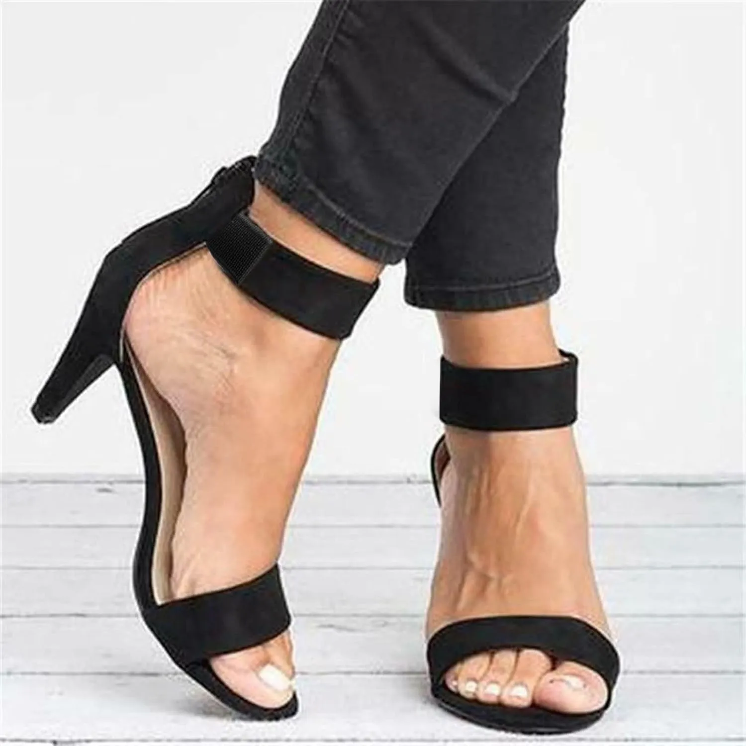 Yanzhenglip Sandals Women, Women'S Leopard Sandals High Heels, Fashion Pointy Sandals Stiletto Comfortable Mid-Heel Dress Sandals Classic Open-Toe Sandals